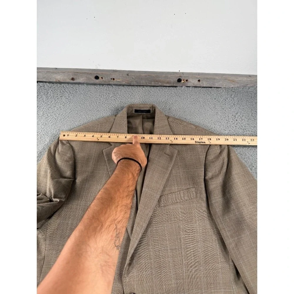Lauren Ralph Lauren Blazer Mens 42L Tan Glen Plaid Wool 2 Button Sport Coat